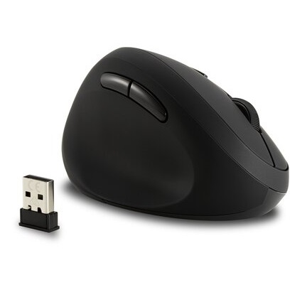 עכבר אלחוטי ארגונומי אנכי יד שמאל שחור קנסינגטון Kensington K79810WW Pro Fit Left-Handed Ergo Vertical Wireless Mouse 1600dpi 6 Buttons Black